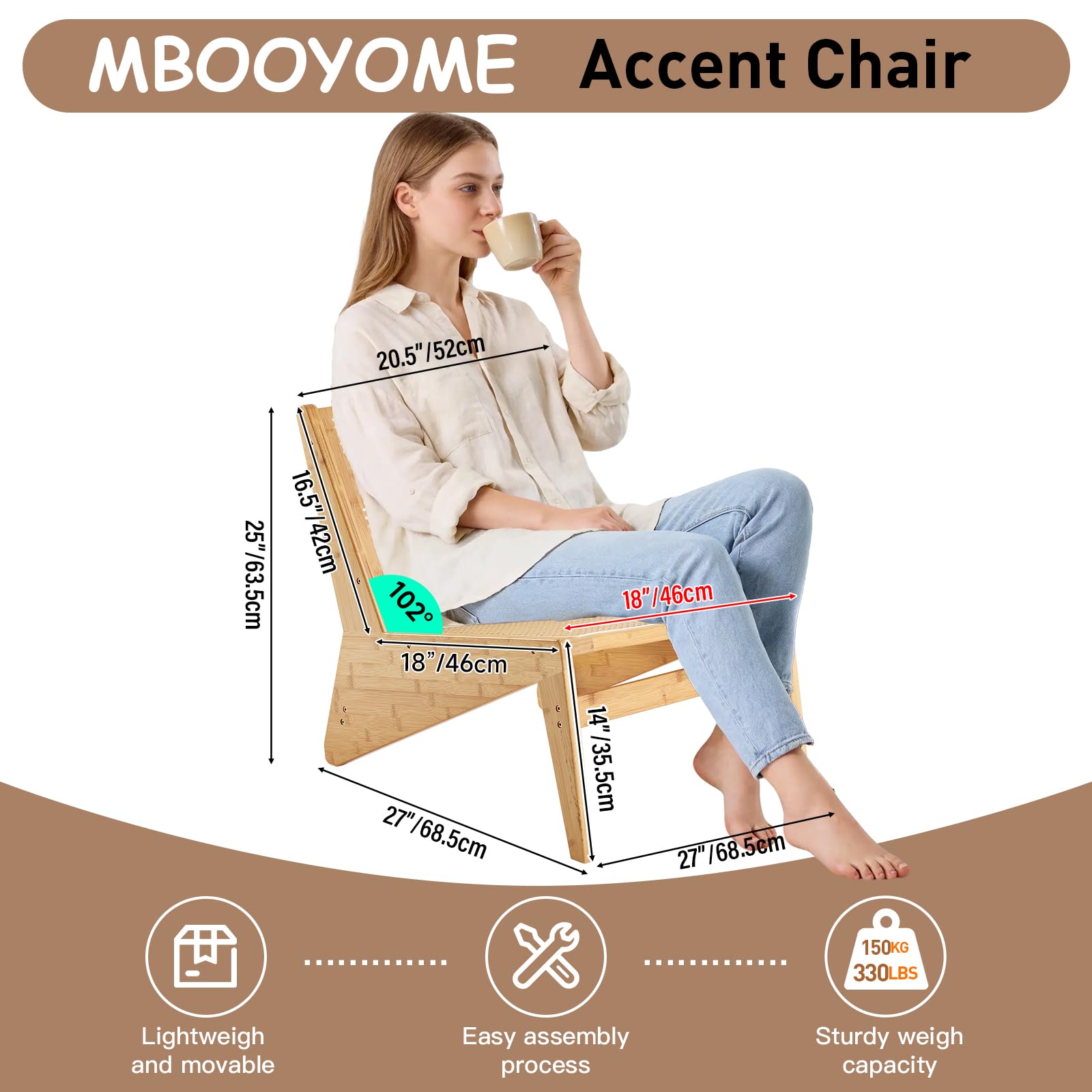 Amazon.co.jp: MBOOYOME ミッドセンチュリーモダンアクセントチェア